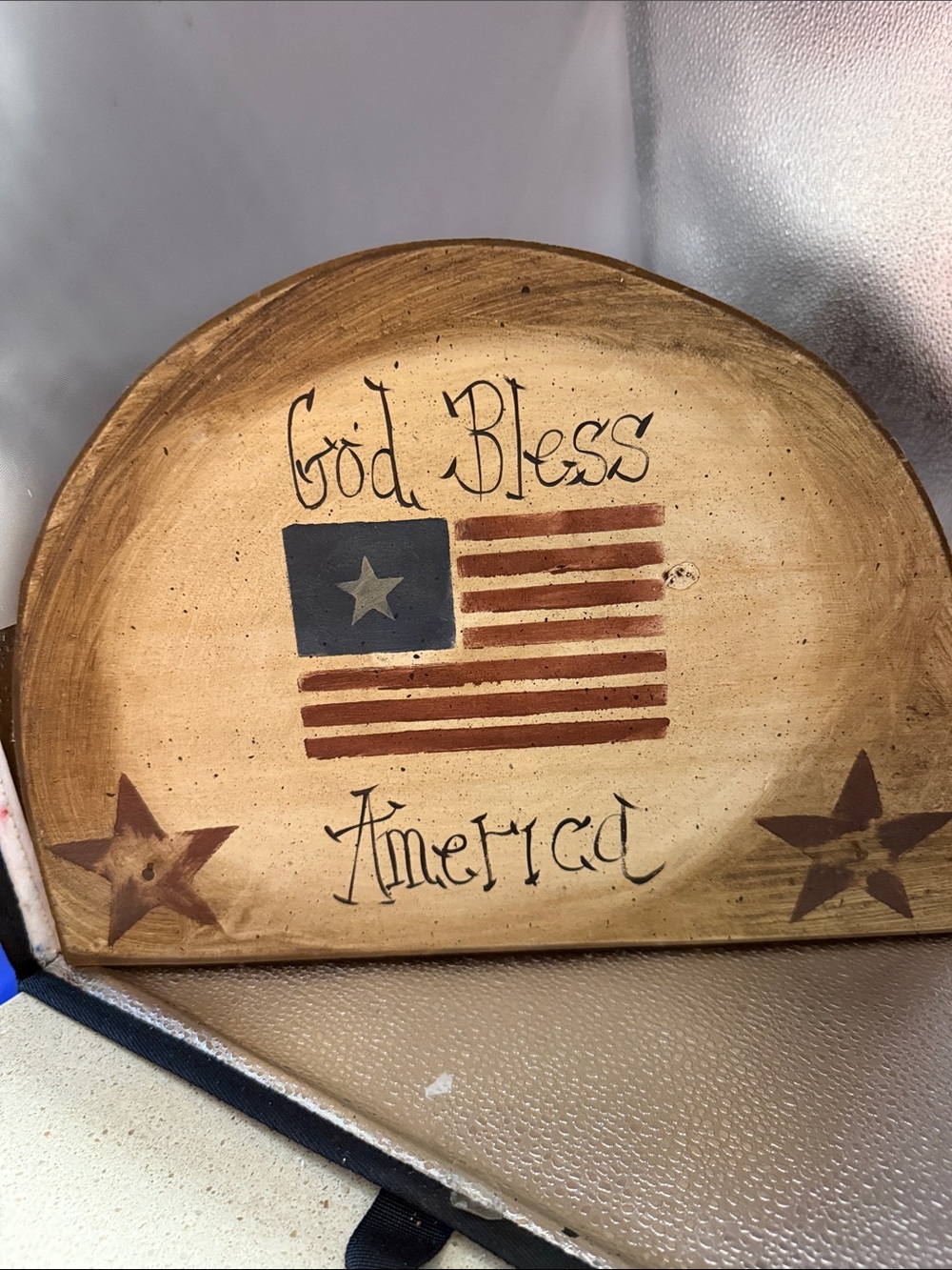 God Bless America Wooden Decor - Rustic Flag Design Handmade